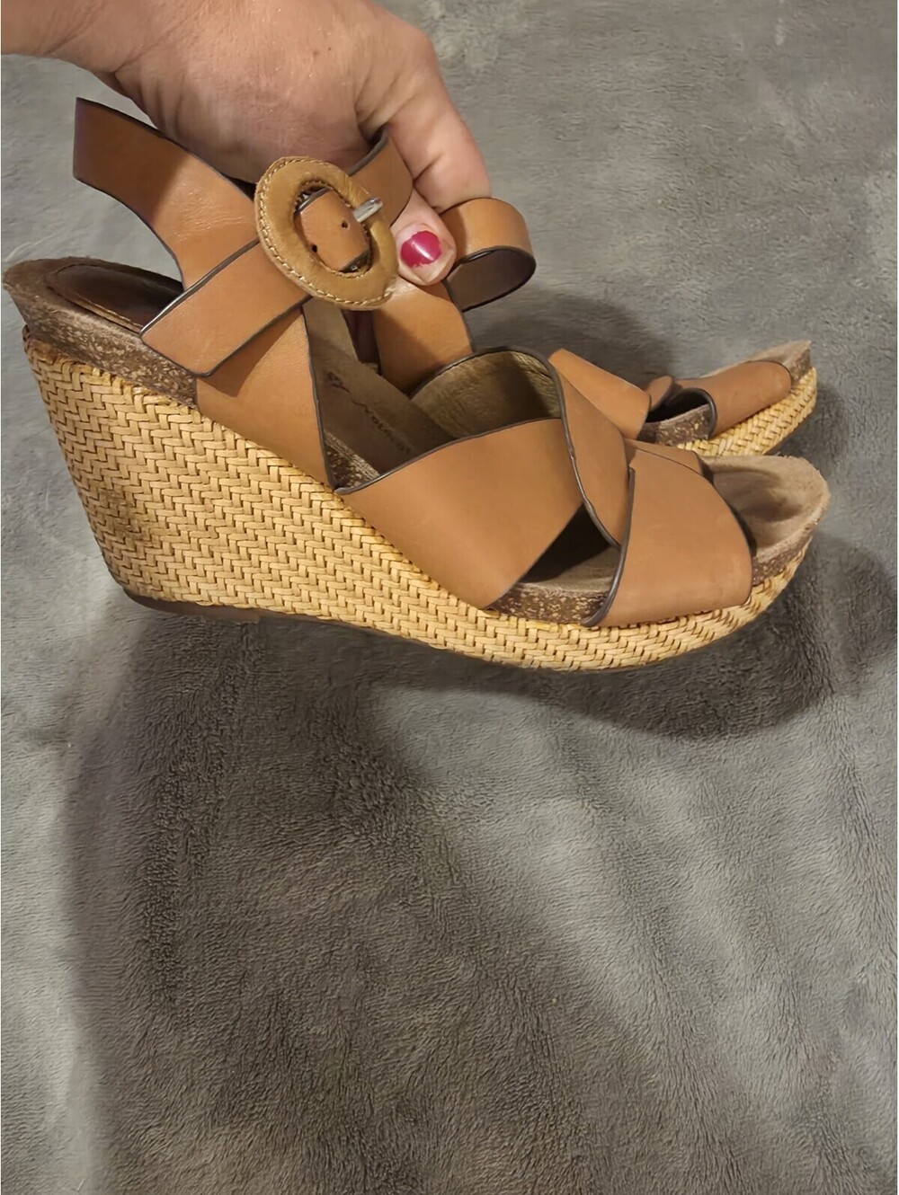 Sofft Brown Leather Platform Wedges | High Heels, Size 6